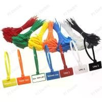 ราคา 100 เส้น 7 สี Marker Tie เคเบิ้ลไทร์แบบมีป้าย สายรัดแบบมีป้าย สายรัดไนล่อน( Nylon Cable Tie) (1731959446148777451)