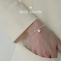 ราคา MEETพร้อมส่ง กำไลเงิน Rice grain กำไลเงินพร้อมจี้ สร้อยข้อมือปรับได้ กำไลแฟชั่น กำไลข้อมือเงินแท้ มีบริการเก็บปลายทาง (1731807345431840579)