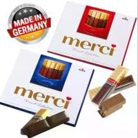ราคา 010 Merci chocolate assortment candy 250g. นำเข้าจากเยอรมัน2แบบ ช็อกโกแลต รวมรสชาติ แบบแท่ง ขนม ของฝาก ของขวัญ จัดส่งฟรี กทม (1732096422945522933)