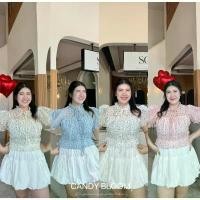 ราคา Candy Bloom เสื้อครอปแขนตุ๊กตาสาวอวบสุดคิ้วท์ ดีเทลพองฟู ผ้าอัดลายจุด มีซับในทั้งตัว ไม่บาง (1732227426492909011)