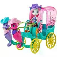 ราคา Enchantimals ตุ๊กตา เอนเชนติมอล ม้าน้ำคาวบอย Seahorse Carriage Sandella Seahorse Doll and Playset ของแท้ (1729968786538137828)