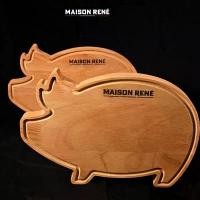 ราคา Pig-shaped Cutting Board, Hand made in Thailand for charcuterie board เขียงไม้จำปารูปหมู (1732444308963690318)