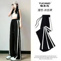 ราคา กางเกงกีฬาผ้าไหมน้ำแข็งนกหัวขวาน สำหรับผู้หญิง ฤดูร้อน บาง เอวสูง เดรด ตรง หลวม ลำลอง สีดำ กว้าง-ขา กางเกง ปี 2025 เสื้อ gymshark gymshark onyx v5 arsenal jerseys ဂ ျ ာ စ ီ (1731556142941308888)