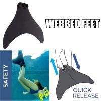 ราคา < พร้อมส่ง > Mermaid ตีนกบ ว่ายน้ำ สำหรับใส่ที่หางนางเงือก (สีดำ) จัดส่งฟรี กทม ออกกำลังกาย Sport กีฬา Swimming ห่วงยาง (1731404230992562198)