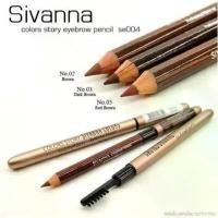 ราคา (12 ชิ้น) ดินสอเขียนคิ้ว SIVANNA COLOR STORY EYEBROW PENCIL # ES004. (1732120922931563376)