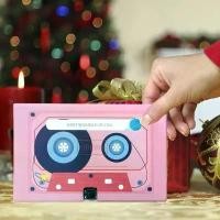 ราคา Sentimental Voice Message Recorder Stylish Message Recording Cassette Tape Customizable Sound Greeting Card for Couple (1731780215754425703)