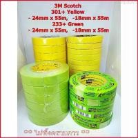 ราคา Abdul75 3M 233+ สีเขียว, 301+ สีเหลือง กระดาษกาวย่น สำหรับงานรถยนต์ Performance Masking Tape หน้ากว้าง 18มมx55ม, 24มมx55ม ไม่ทิ้ (1729676485260904804)
