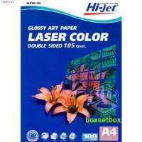 ราคา HI JET กระดาษ อาร์ตมัน 2 หน้า หนา 105แกรม A4/100แผ่น ใช้สำหรับเครื่อง printer laser สี และ ขาวดำ HLG105-100 COD (1732277528594252882)