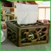 ราคา agrostshop ปัจจุบัน THAILUCKYกล่องใส่ทิชชู่ไม้แกะสลัก กล่องอเนกประสงค์ TISSUE BOX แนววินเทจ แกะสลักลายไทย (1730741270318778620)