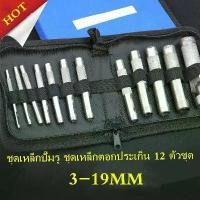 ราคา 【Hergoo】ตุ๊ดตู่(เหล็กตอกรู)ชุดใหญ่ 12ชิ้น ขนาด 3-19มม ชุดเหล็กปั๊มรู ชุดเหล็กตอกประเก็น 12 ตัวชุด Heavy Duty Hole Punches Kit 45# Steel High Hardness Rubber Leather Punching Tools Set. (17304692924614