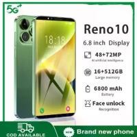 ราคา โทรศัพท์มือถือ oppa Reno 10 Smart 5G โทรศัพท์ถูกๆ 6.8นิ้ว โทรศัพท์มือถือ แรม16GB+ รอม512GB Smartphone Android 12.0 รองรับ2ซิม โทรศัพท์สมา 6800mAh โทรศัพท์ Mobile phone Facebook เ (1731221215804622563)