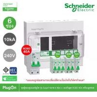 ราคา Schneider ชุดตู้คอนชูมเมอร์ยูนิต รุ่น Easy9 Plug-On ขนาด 6 ช่อง+เมนกันดูด RCBO 1P+N 40A พร้อมลูกย่อย (1731697407518934497)