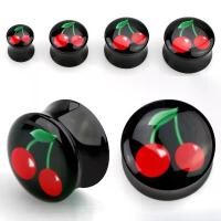 ราคา จิวพลาสติก จิวขยายหู จิวระเบิดหู (Tube /Plug) เชอรี่แดงพื้นดำ จิวผู้หญิง จิวผู้ชาย (1732292673572800349)