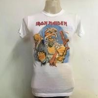 ราคา IRON MAIDEN 1970's เสื้อยืดวินเทจ เสื้อวง วงร็อค เสื้อโอเวอร์ปริ้นส์ Nirvana เสื้อ3D สไตล์วินเทจ AcDc Label USA เนื้อผ้า 50/50 เสื้อยืดผู้ชาย เนื้อนุ่มแน่น รับประกันคุณภาพ (1730683908290021871)