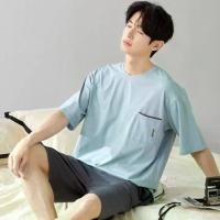 ราคา ชุดนอนผู้ชาย แขนสั้น-ขายาว ,แขนสั้น-ขาสั้น, แขนยาว-ขายาว ผ้านุ่ม เกรดดี สวมใส่สบายชุดนอนผู้ชาย Men's pajamas (1731188510177920376)