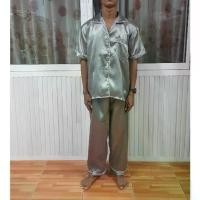 ราคา ชุดนอนผู้ชายผ้าซาตินแขนสั้น-ขายาวชุดนอนผู้ชาย Men's pajamas (1732291807471766066)
