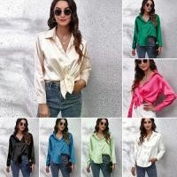 ราคา Hot-Selling Real Shot Satin Shirt for Women, Imitation Silk Long Sleeve Blouse, New European and American Export Women's Fashion (1732233114959447870)