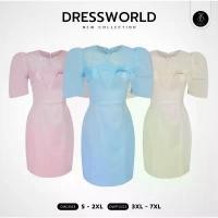 ราคา {S-7XL} 1503 งานป้าย Dress World เดรสสั้นทรงเอ สีพื้น ช่วงบนซีทรู แต่งโบว์ เดรสทำงาน คําแนะนําผลิตภัณฑ์ใหม่ของเดือนนี้ (1732199217400350294)