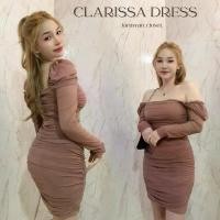 ราคา Clarissa Dress ชุดเดรสสั้นแขนยาว รัดรูปจับย่น เนื่อผ้ายืด ใส่คลุมไหล่หรือเปิดไหล่ได้ ขายดีประจำเดือนนี้ (1731651880078771267)
