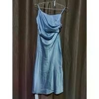 ราคา dress เดรสสีฟ้า เดรสออกงาน ผ้าซาติน ฟ้าหม่น ฟ้าคราม ฟ้าเทา สินค้าขายดี (1731851760695936496)