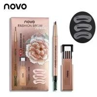ราคา Novo Fashion Brow ดินสอเขียนคิ้ว (No.5146) แถมรีฟีลและบล็อคเขียนคิ้ว ดินสอเขียนคิ้วหัวเรียว ที่ปัดขนคิ้ว (1731955620975381420)