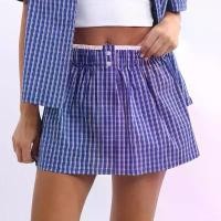 ราคา กระโปรงบ็อกเซอร์ลายตาราง, Gaono, สำหรับผู้หญิง, กระโปรงสั้นมินิลายตาราง Y2k, เอวยางยืด, กระโปรงทรงดินสอ Preppy, Streetwear, สไตล์ E (1731950464085886525)
