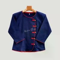 ราคา เสื้อผ้าฝ้าย ม่อฮ่อมเยื่อไผ่ คอกลมกุ้นผ้าโทเลสีแดงแขน3ส่วน ติดกระดุมลมควันสีทองแดง สไตล์คลาสสิก ดูดีมีเอกลักษณ์เฉพาะตัว ขายดีประจำเดือนนี้ ผู้หญิง women clothing ผ้าแก้ว street (1731668452516989672)