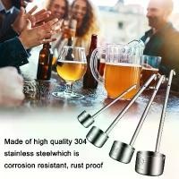 ราคา ชุดช้อนไวน์ด้ามยาว 4 ชิ้น ทำจากสแตนเลส 304 พร้อมกระบวยตักไวน์ก้นแบน ช้อนซอสถั่วเหลืองปรุงรส และช้อนผสมเครื่องดื่ม การออกแบบที่จับตะขอ เหมาะสำหรับเทไวน์ น้ำผลไม้ โซดา นม ซอสถั่วเหลือง กาแฟ และเบียร์ (1