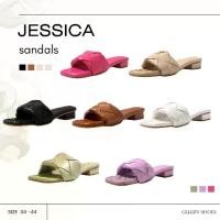 ราคา JESSICA SANDALS รองเท้าแตะส้นเตี้ย งานฝีมือช่างไทย ความสูง 1.7 cm. (size 34 - 44) (1729977357661801065)