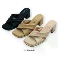 ราคา รองเท้าMaxiส้นสูง แฟชั่น (MAXI SANDALS) AJ58051 แบบไขว้ หนังPU ซับPU สูง2.5นิ้ว (1731733670865372755)