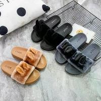 ราคา Women's Slip-On Sandals Lightweight Non-Slip Slip-On Sandals Furry Sandals Rabbit Ear Sandals (1732324542555850872)