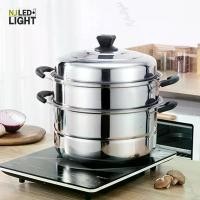 ราคา POT-A หม้อนึ่งสแตนเลส หม้อสแตนเลส หม้อ หม้อนึ่งสแตนเลส หม้อทอด สแตนเลสคุณภาพสูง ขนาด 26 28 30 32 34 36 ซม. (1730007697689840607)