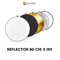 ราคา แผ่นรีเฟล็ก Reflector 80 cm. 5in1 แผ่นสะท้อนแสง พร้อมขาตั้ง ร่มทะลุ แผ่นกรองแสง Reflex Plate มีด้ามจับในตัว (1729622121745517127)