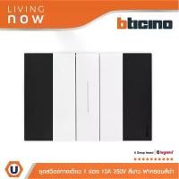 ราคา BTicino ชุดสวิตช์ทางเดียว 1 สวิตช์ สีดำสลับขาว 1 WAY Switch 1 modules, cover plate Black and White l Living Now (1730508696072456705)