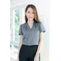 ราคา Narinari : MT0601 V-Collar Satin Blouse เสื้อคอวีผ้าซาติน (1731291655175505815)