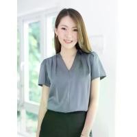 ราคา Narinari : MT0601 V-Collar Satin Blouse เสื้อคอวีผ้าซาติน (1732290608356755578)