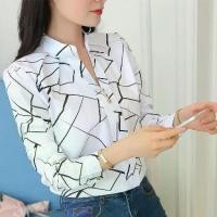 ราคา Casual Elegant Long Sleeve Top Loose White Collar Blouse (1732352949453358106)