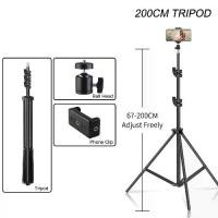 ราคา ~phone selfie tripod, real-time live phone stand, easy to move tripod สีดำ tripod stand phone (1731320444556511804)
