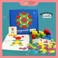 ราคา hotการประกันคุณภาพ import 155 Pcs Wooden Pattern Blocks Geometric Shape Puzzle Graphical Early (1731606418361714269)