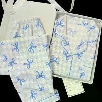ราคา ชุดนอนลายสก๊อตผ้าฝ้ายเมฆ เหมาะสำหรับฤดูใบไม้ผลิและฤดูใบไม้ร่วง แขนยาว กางเกงขายาว คาร์ดิแกนผูกโบว์หวาน ชุดอยู่บ้าน ภาพจริง ชุด นอน น่ารัก ๆ ชุด นอน สวยๆ ชุด นอน โอเวอร์ไ (1732378868737344655)