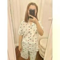 ราคา พร้อมส่ง pajamas- Shorts Set ชุดนอนผ้าสาลู/ผ้ามัสลิน แขนสั้นขาสั้น (1731377278379918995)