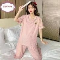 ราคา MOKKAEASHOP ชุดนอนกระโปรงผ้านิ่ม ผ้ายืดใส่สบาย ชุดนอนผ้าซิลกี้สตรี ชุดนอนสตรีแขนยาวกางเกงขายาว pajamas S841 (1730546586088672140)