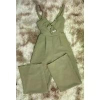 ราคา Jumpsuit จั๊มสูทขายาว ป้าย Sirinnn สีเขียวขี้ม้า ด้านหน้าดีเทลผ้าไขว้ ผูกหลัง เอวจั๊ม ชุดไปงานแต่ง ที่นิยมมากที่สุด (1731675613792995858)