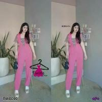 ราคา The Perfect Ladies ชุดจั๊มสูท JUMPSUIT ชุดจั้มสูทขายาว แขนสั้น สีชมพูเข้ม (1729963234919877058)