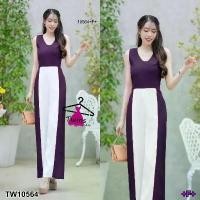 ราคา The Perfect Ladies ชุดจั๊มสูท JUMPSUIT แขนกุดทูโทน สีม่วง (1730512716459379138)