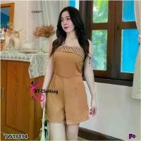 ราคา The Perfect Ladies ชุดจั๊มสูท JUMPSUIT จั้มสูทขาสั้นเกาะอก สีน้ำตาล (1729737726427171266)