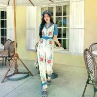 ราคา จั้มสูทขายาว Matarada Jumpsuit จั้มสูทขายาวสีขาวเเมทซ์ยีนส์พร้อมเข็มขัด ขายาววินเทจปกสูท (1729664505845811423)