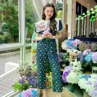 ราคา Boniga jumpsuit B022 สียีนส์ จั้มสูทขายาวผ้ายีนส์ ปกงานพิมพ์ลายแมว จั้มสูทยีนส์ จั้มสูทวินเทจ (1729681747041421535)