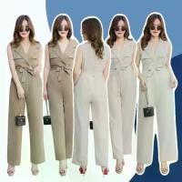 ราคา TW22237 Jumpsuit #สาวอวบ จั้มสูทปกเทเลอร์ แขนกุด .. (1731497763176942455)