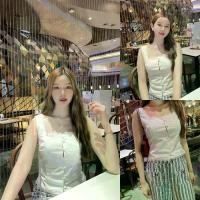 ราคา SLYQ RUSTIC LINEN LACE TANK TOP เสื้อสายเดี่ยวแต่งลูกไม้กระดุมหน้า (1729822660127197464)